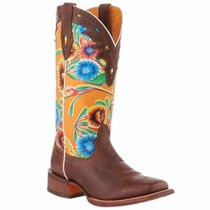 Ariat Women's Heeled Boots - Brown and Orange Floral